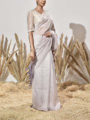 Beige and Purple Saree