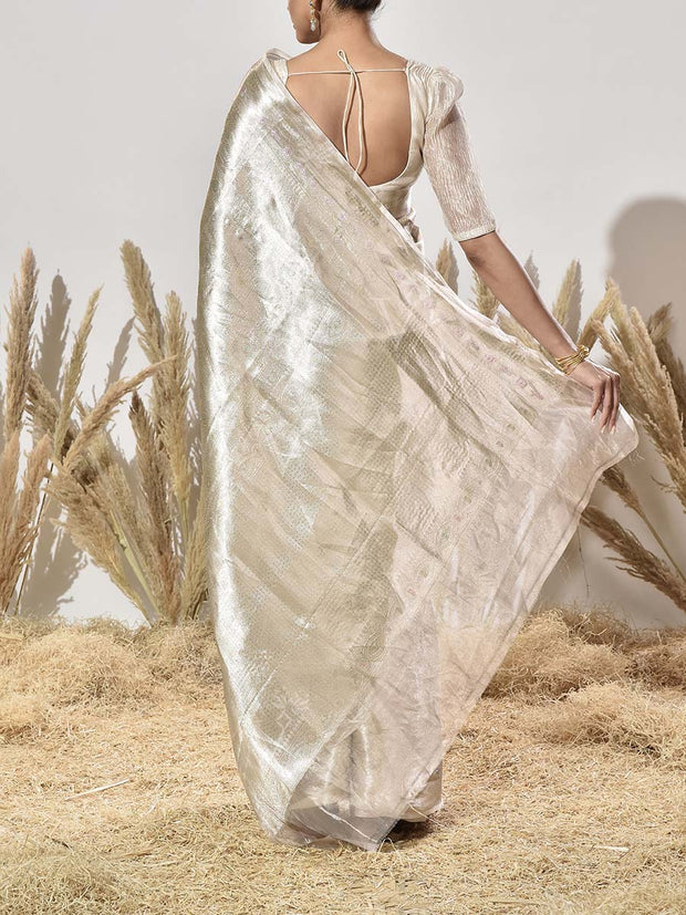 Beige Tissue Saree