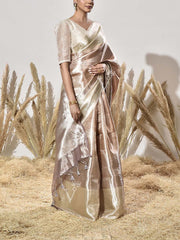 Peach Tissue Saree