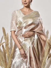 Peach Tissue Saree