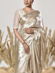 Beige Tissue Saree