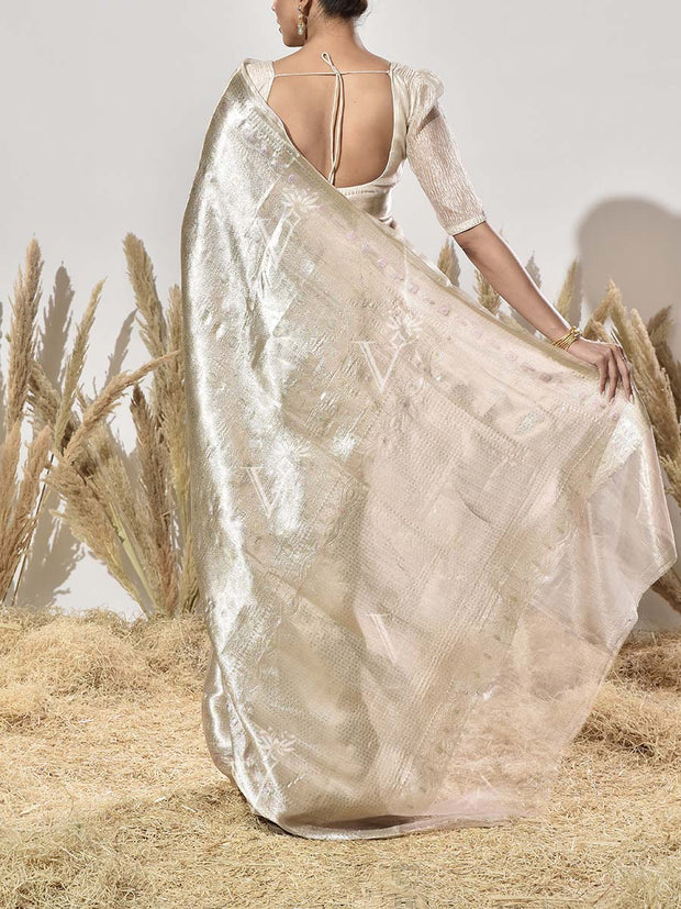 Beige Tissue Saree