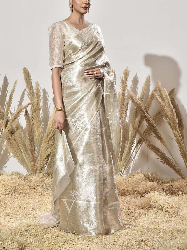 Beige Tissue Saree