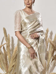 Beige Tissue Saree