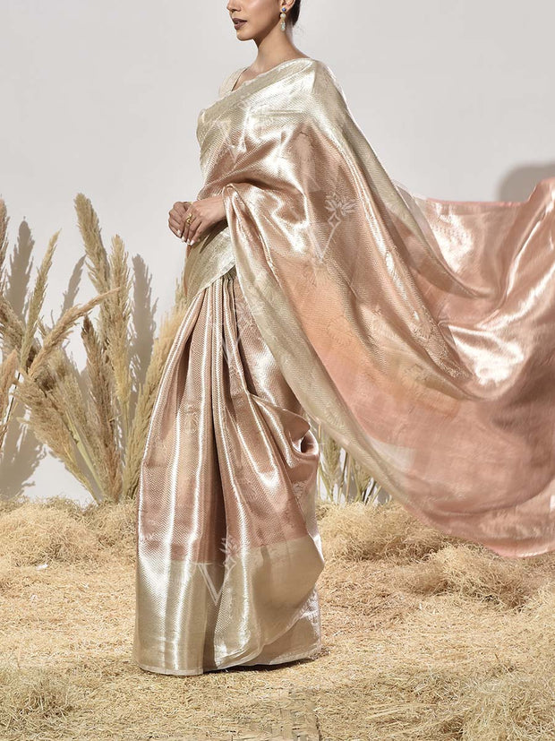 Peach Tissue Saree