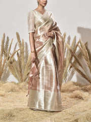 Peach Tissue Saree
