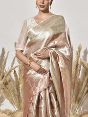 Peach Tissue Saree