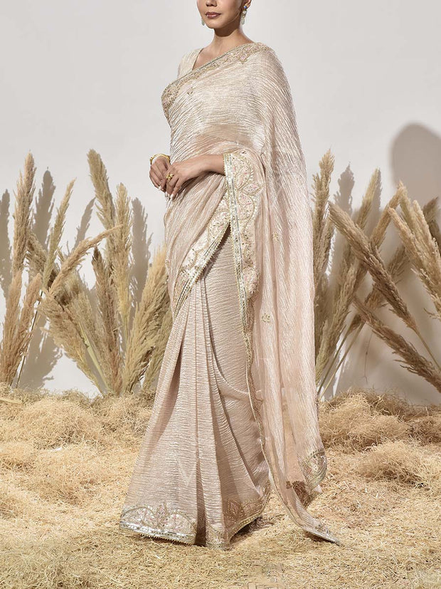 Beige Tissue Saree