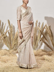 Beige Tissue Saree