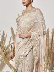 Beige Tissue Saree