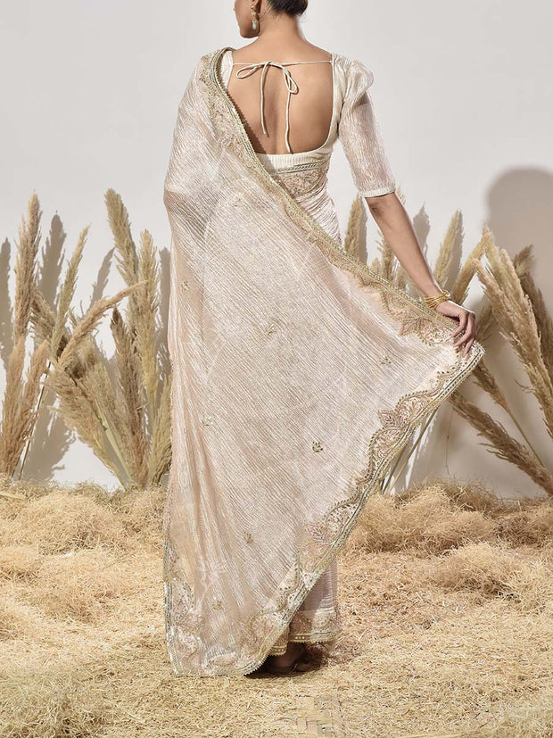 Beige Tissue Saree