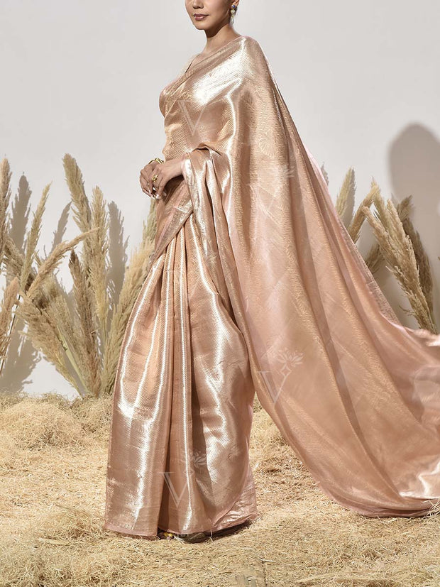 Peach Tissue Saree