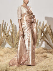 Peach Tissue Saree