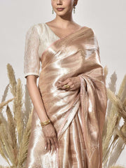 Peach Tissue Saree