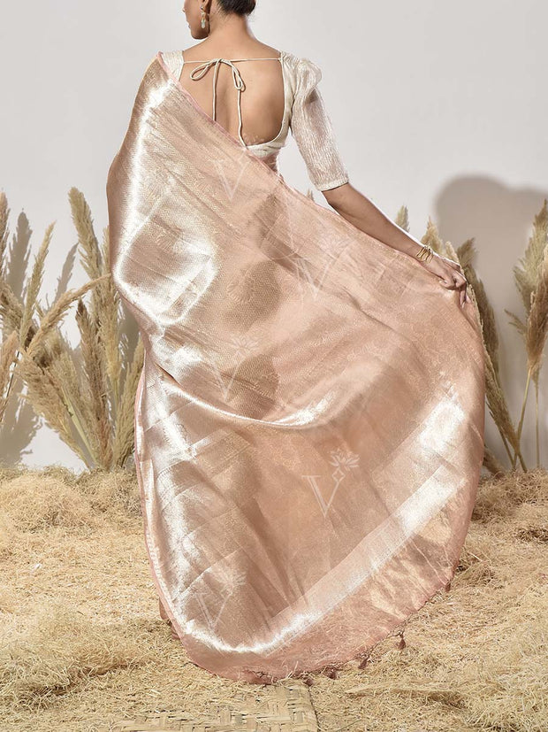 Peach Tissue Saree
