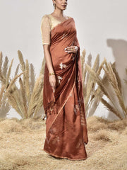 Brown Tissue Saree