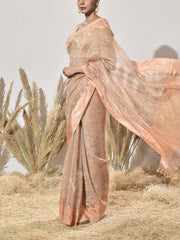 Peach Tissue Saree