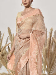 Peach Tissue Saree