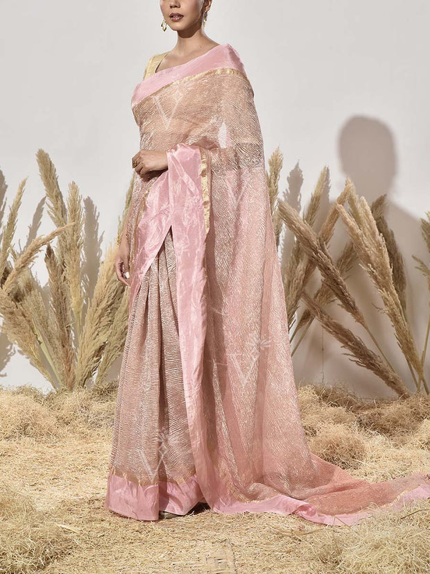 Pink Tissue Saree
