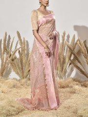Pink Tissue Saree