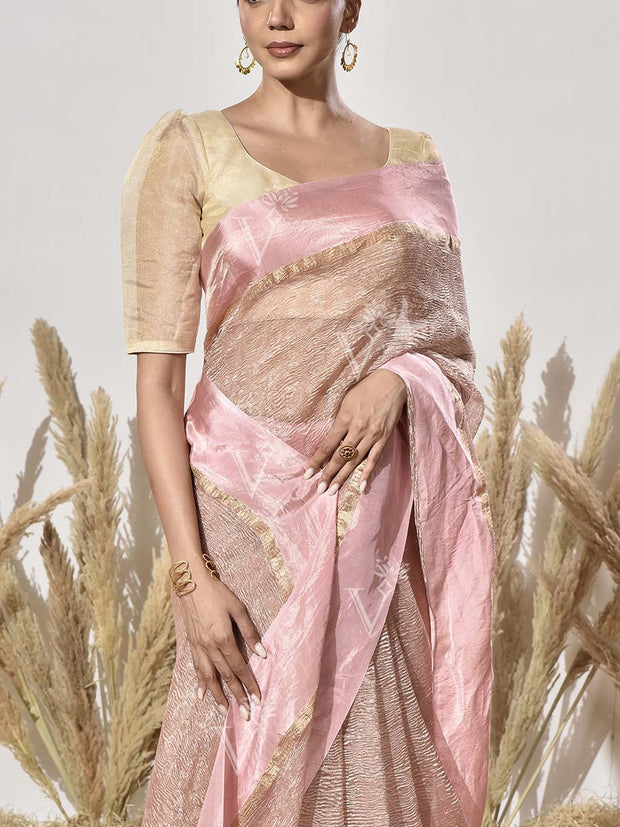 Pink Tissue Saree