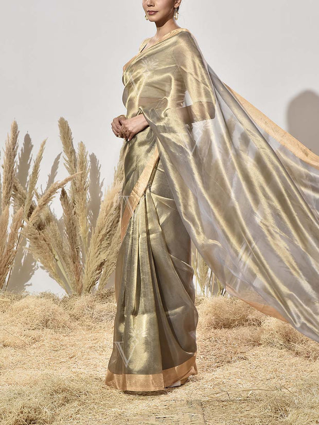 Grey Tissue Saree