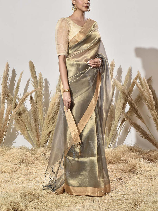 Grey Tissue Saree