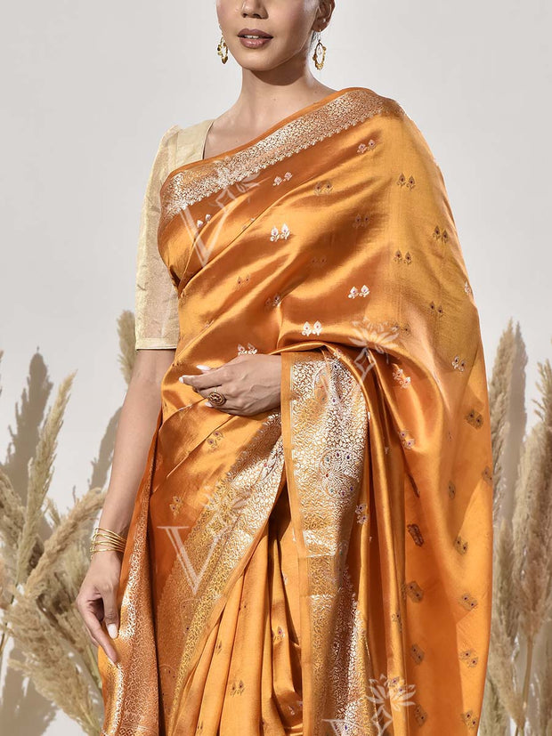 Mustard Banarasi Sill Saree