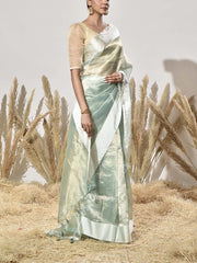Ice Blue Tisse Saree