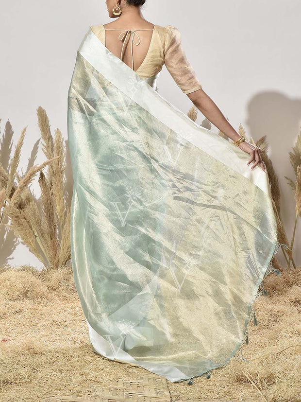Ice Blue Tisse Saree