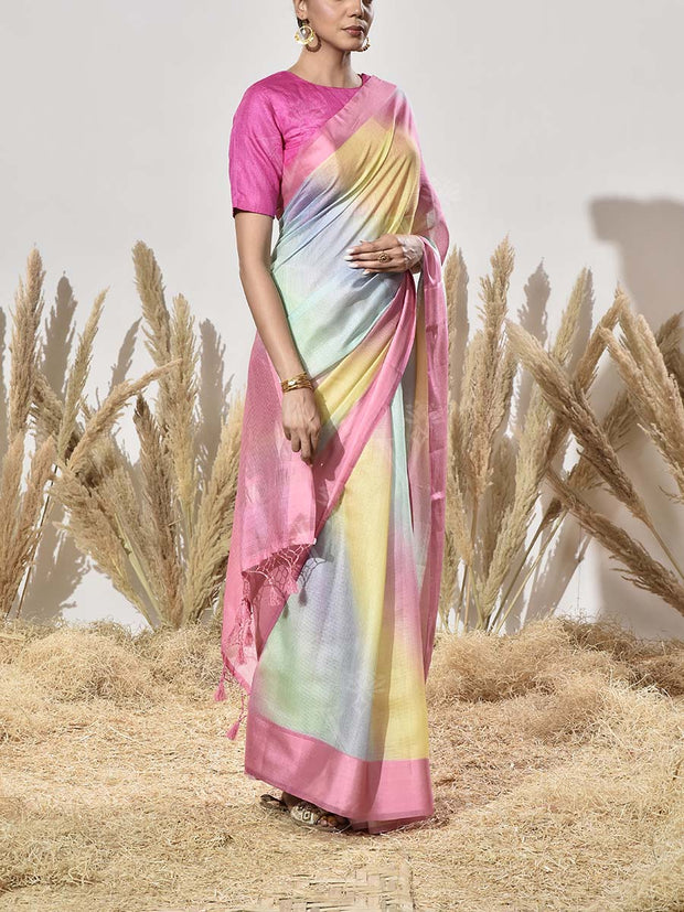 Multi Color Kota Silk Saree
