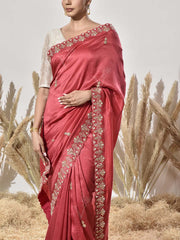 Red Gota Patti Vasansi Silk Saree