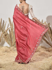 Red Gota Patti Vasansi Silk Saree