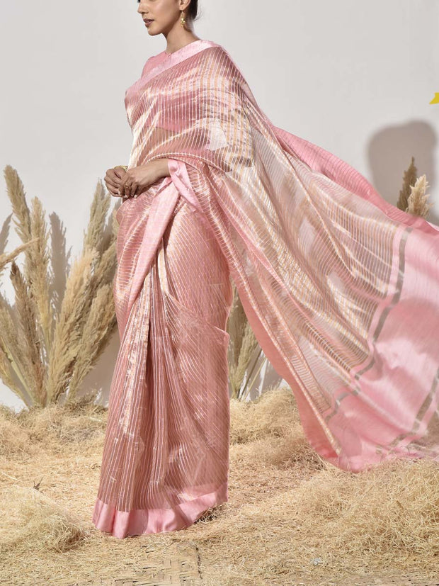 Pink Tissue Saree