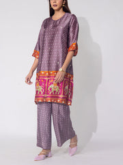 Wine  Bandhani  Vasansi Silk Co-ord Set