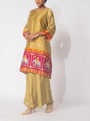 Green  Bandhani  Vasansi Silk Co-ord Set