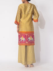 Green  Bandhani  Vasansi Silk Co-ord Set