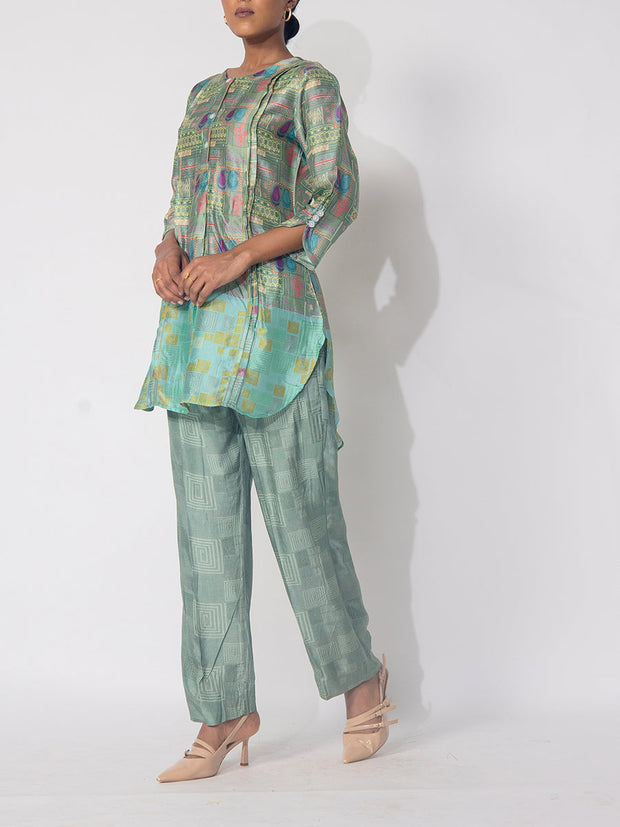 Green Vasansi Silk Printed Top