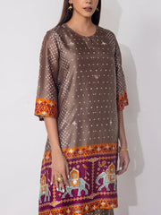 Brown  Bandhani  Vasansi Silk Co-ord Set