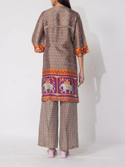 Brown  Bandhani  Vasansi Silk Co-ord Set