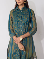 Blue Cotton Printed Co-ord Set