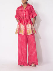 Pink  Vasansi Silk Printed Co-ord Set