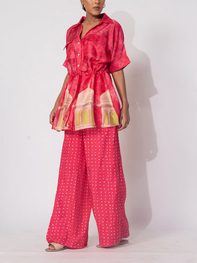 Pink  Vasansi Silk Printed Co-ord Set