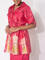 Pink  Vasansi Silk Printed Co-ord Set