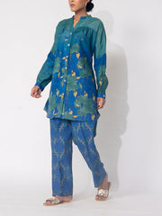 Blue Vasansi Silk Printed Co-ord set