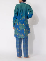 Blue Vasansi Silk Printed Co-ord set