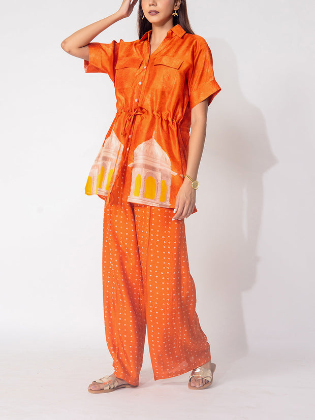 Orange Vasansi Silk Printed Co-ord Set