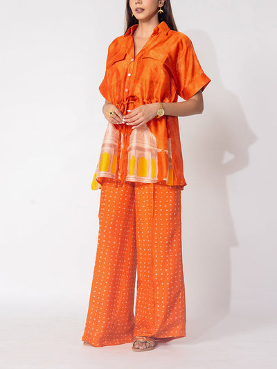 Orange Vasansi Silk Printed Co-ord Set