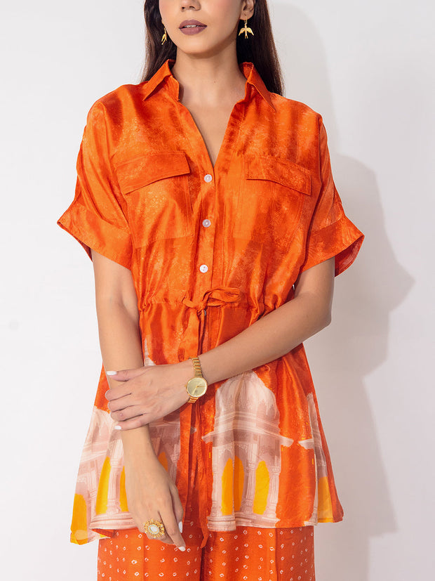 Orange Vasansi Silk Printed Co-ord Set