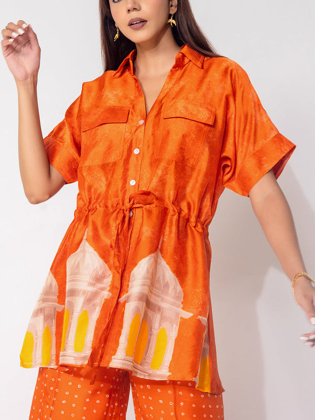 Orange Vasansi Silk Printed Co-ord Set
